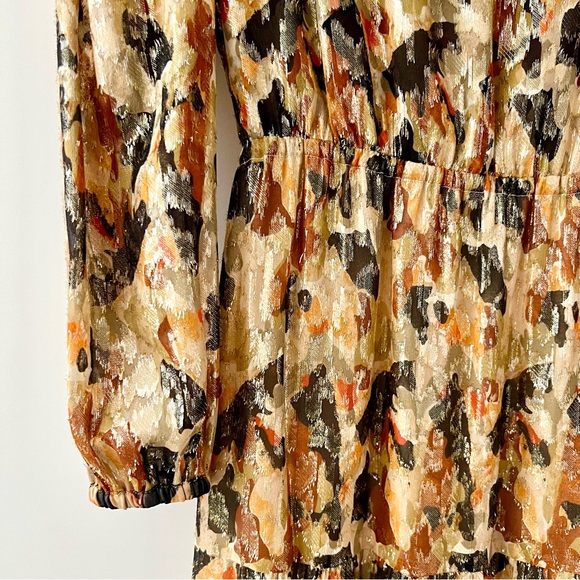 BA&SH || Gullian Metallic Gold Bronze Maxi Dress Open Back Size US 2 XS - Picture 7 of 12